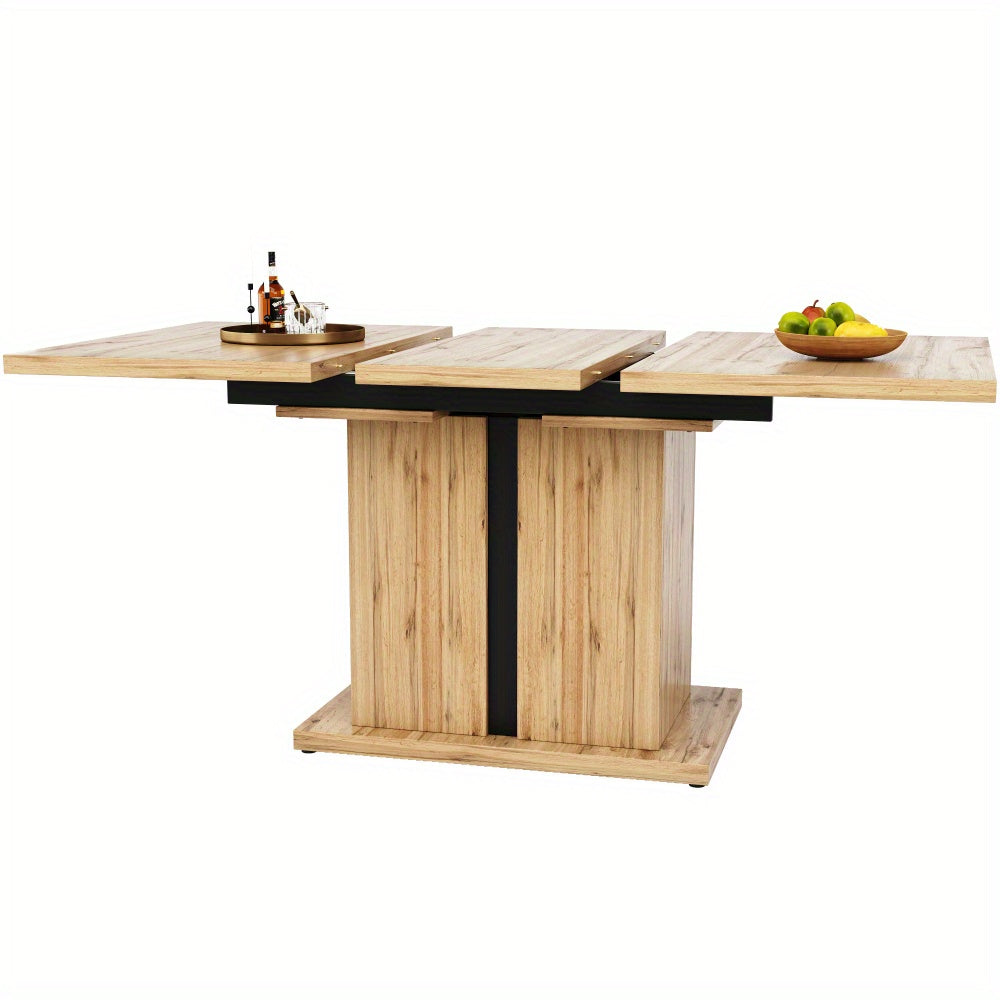 Uitklaptafel – Klaptafel – Inklapbare Tafel – Vouwtafel – Eettafel – Uitschuifbaar 119-158,5 cm – Ruimtebesparend Design – Natuurlijk Hout MDF