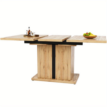 Uitklaptafel – Klaptafel – Inklapbare Tafel – Vouwtafel – Eettafel – Uitschuifbaar 119-158,5 cm – Ruimtebesparend Design – Natuurlijk Hout MDF