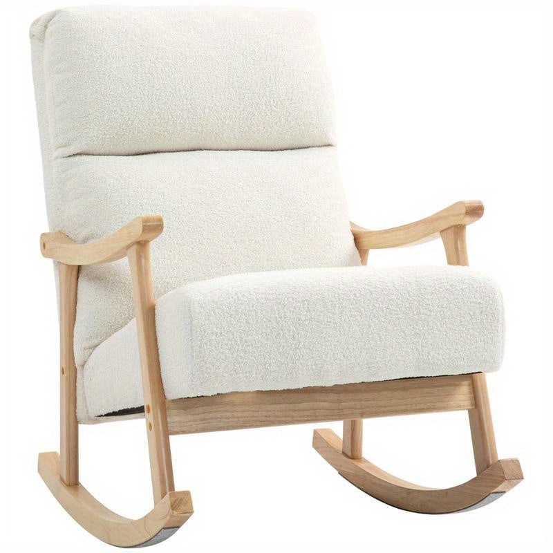 Schommelstoel – Schommelzetel – Schommelstoel Binnen – Buitenstoel – Relaxstoel – Ergonomisch Design – Massief Hout & Kussen