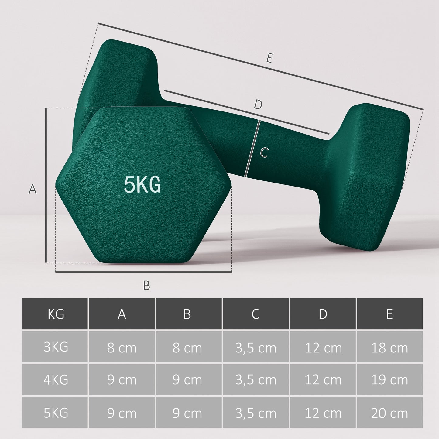 Dumbbell Set – Halter Set – Krachttrainingsset – Fitness Gewichten – Home Workout Set – Hexagonale Vorm – Inclusief Compact Opbergrek – Grijs, Groen, Zwart