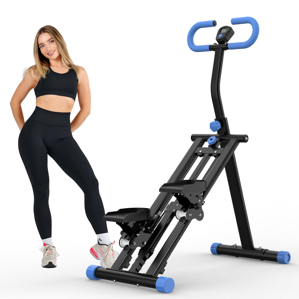 Stepper – Stepapparaat – Traploper – Hometrainer – Fitness Stepper – Verstelbare Weerstand 3 Niveaus – Inklapbaar Met Stalen Frame Tot 120 kg