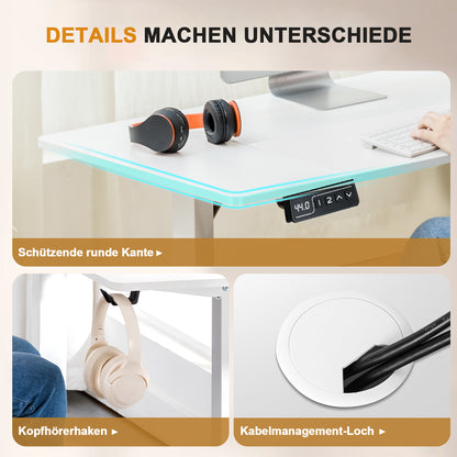 Zitsta Bureau – Zit Sta Bureau – Elektrisch Bureau – Hoogte Verstelbaar Bureau – Verstelbaar Bureau Met Touchscreen – Extra Groot Werkblad 160x70 cm – Melamine Houtkleurig Met Stalen Onderstel