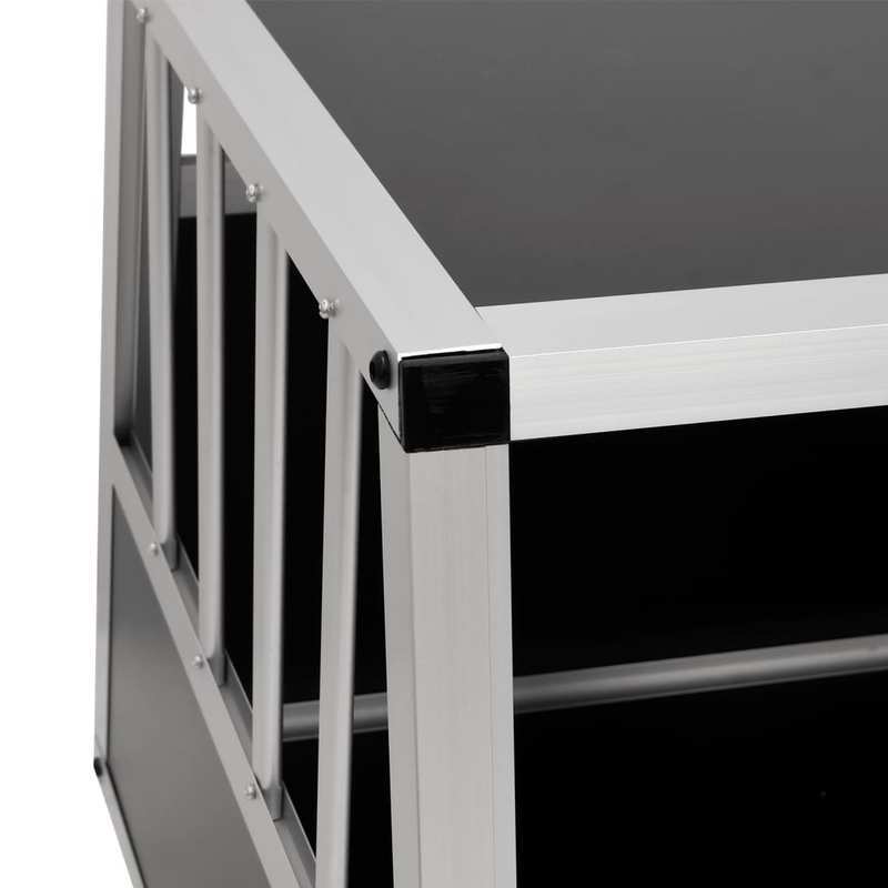 Hondenkennel – Hondenkooi – Hondenhok – Buitenkennel – Hondenbench – Dubbeldeurs – Duurzaam Aluminium & Hout – 89x69x50 cm