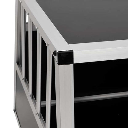 Hondenkennel – Hondenkooi – Hondenhok – Buitenkennel – Hondenbench – Dubbeldeurs – Duurzaam Aluminium & Hout – 89x69x50 cm