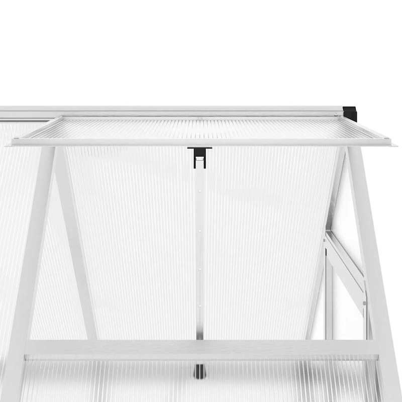 Aluminium Kas – Tuinkas – Plantenkas – Mini Kas – Buiten Kas – Silbern – Weerbestendig Aluminium Frame – 169x114x195 cm Met Fundering