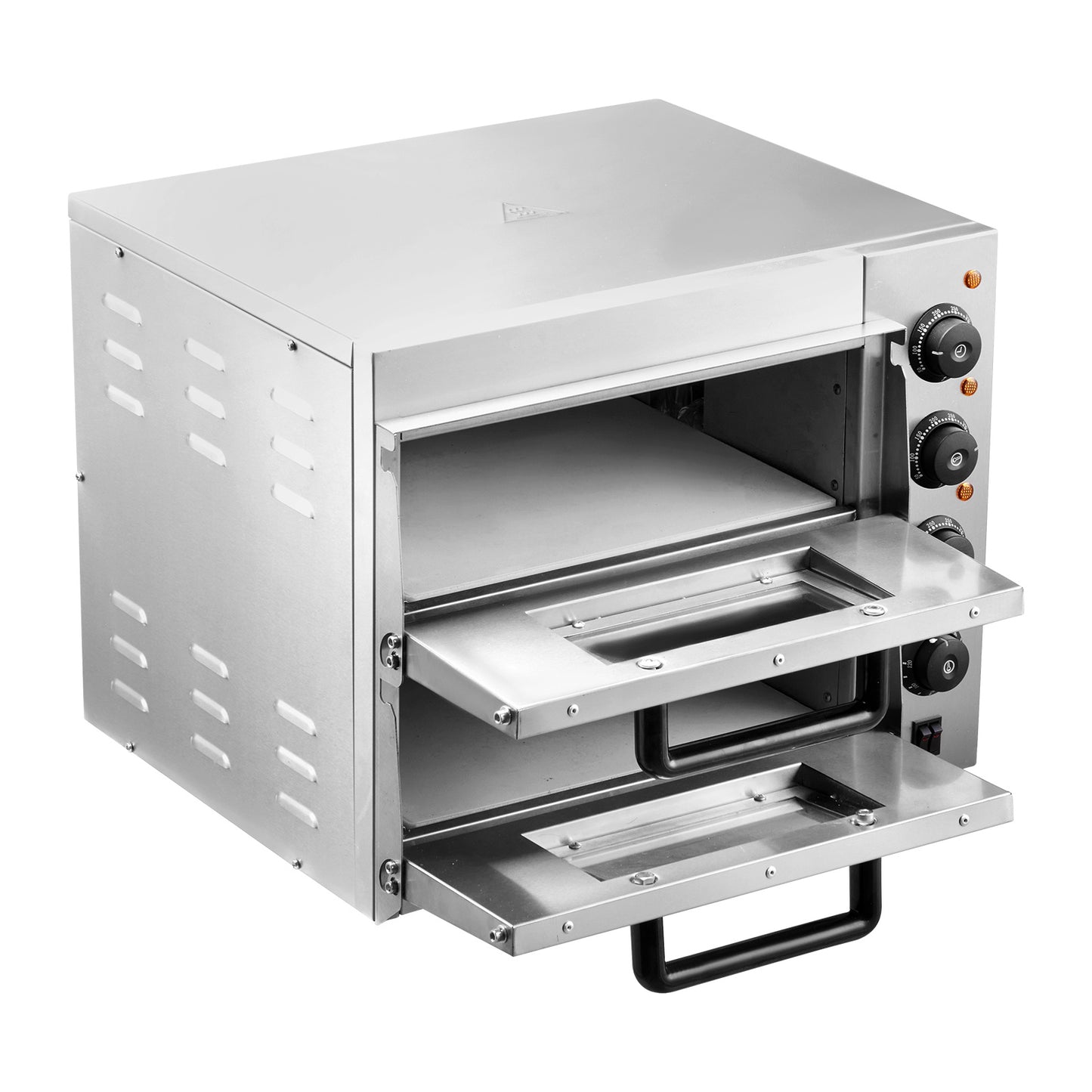 Pizzaoven – Elektrische Oven – Pizzamaker – Gourmetoven – Bakoven – RVS Roestvrij Staal – 356 mm Bakoppervlak – Vier Instelbare Knoppen
