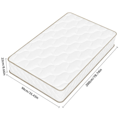 Mattress 90X200 Cm, Pocket Spring Mattress, 22 Cm Thick, 7-Zone Design, Including Free Mattress Topper, Quiet Pocket Springs, Noise-Reducing And Without Disturbance.