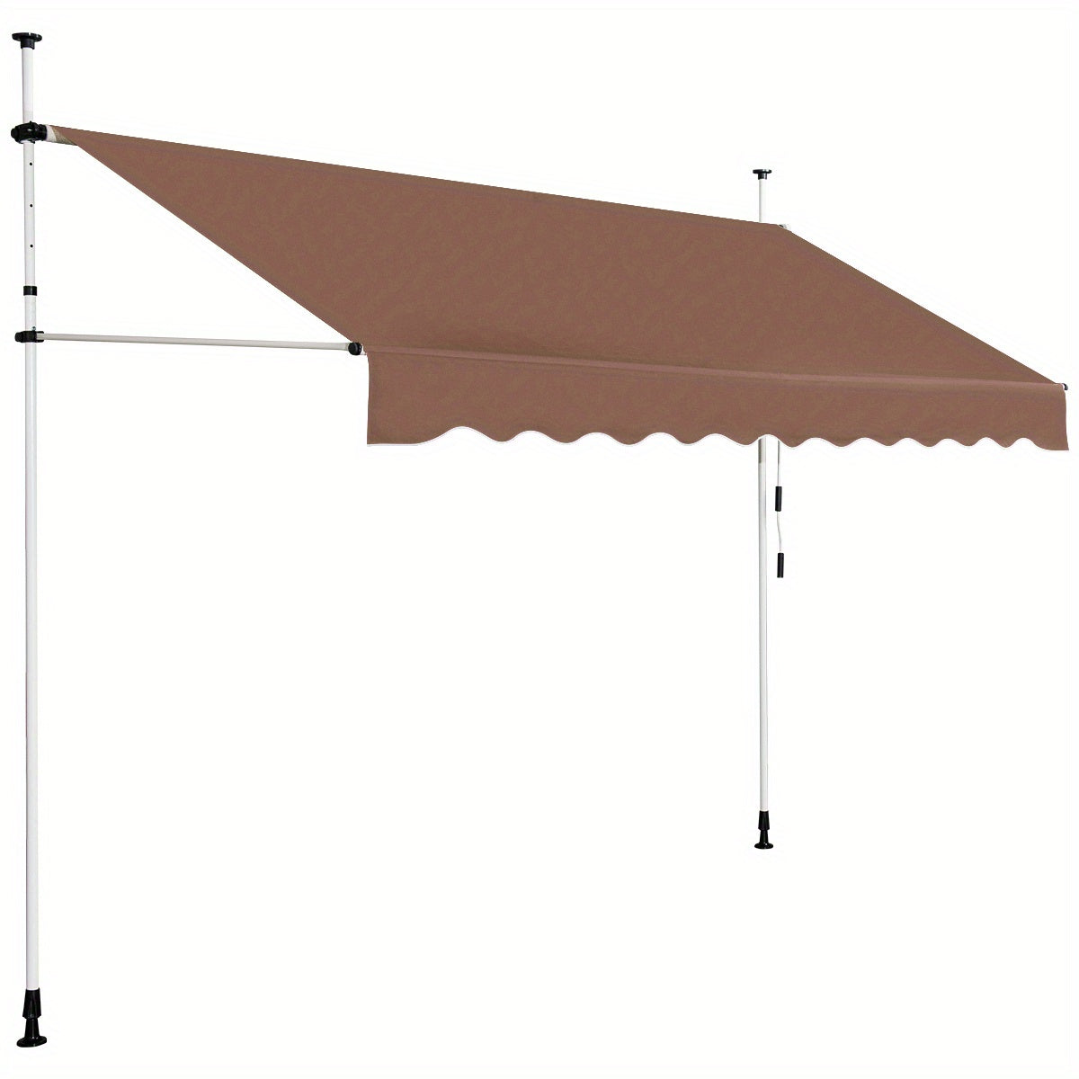 Uitschuifbare Zonwering – Handmatige Zonnescherm – Terras Overkapping – Zonbescherming – Buitenluifel – 350 cm Breedte – Verstelbare Hoogte 200-300 cm