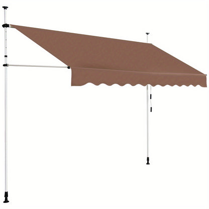 Uitschuifbare Zonwering – Handmatige Zonnescherm – Terras Overkapping – Zonbescherming – Buitenluifel – 350 cm Breedte – Verstelbare Hoogte 200-300 cm