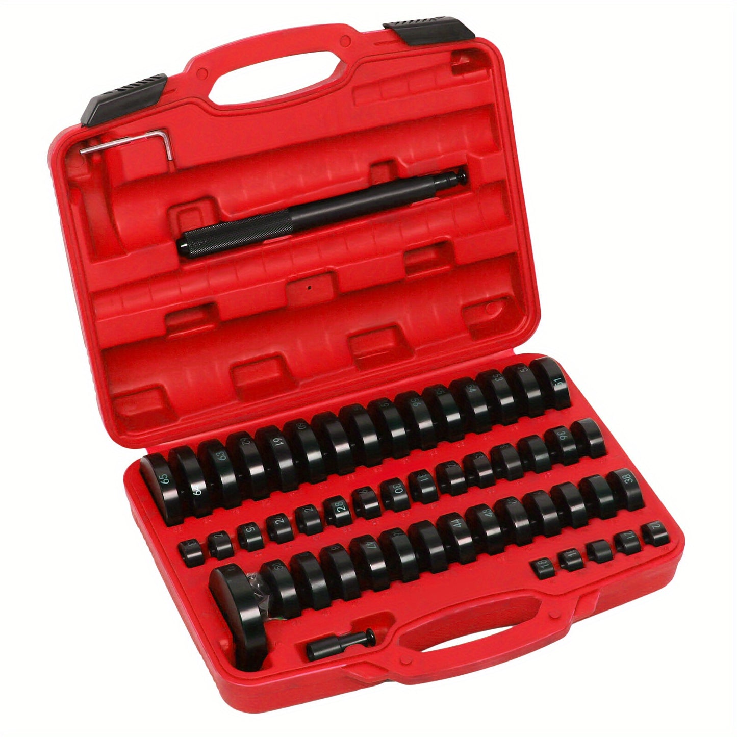 Montageplaatset Lagerpers – Drukplaten Set – Businstallatie Gereedschap – Pershulpmiddelen – Lagers Installeren – Duurzaam Koolstofstaal – Inclusief Slagpen en Adapter – Robuust & Precisie