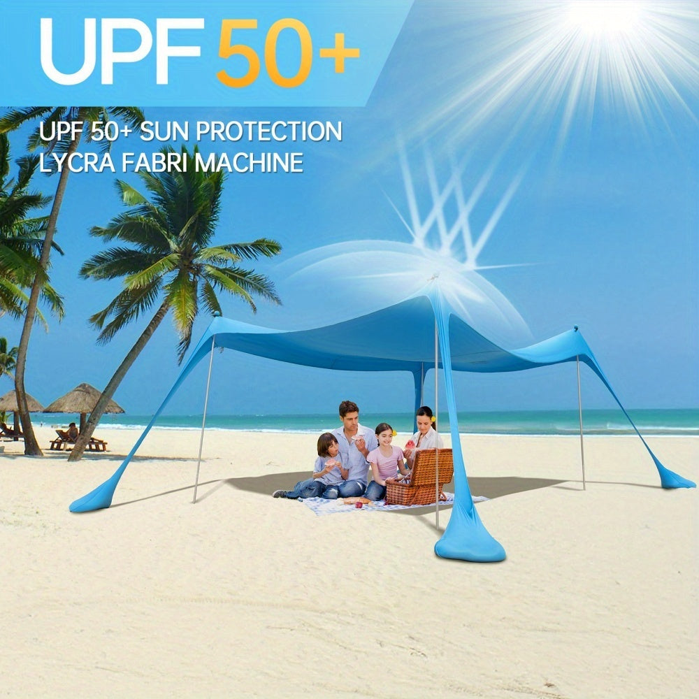 Strandtent – Beach Tent – Zonneluifel – Zonnescherm – Strandschaduw – UPF 50+ UV Bescherming – Aluminium Frame – 3 x 2,8 m – Lichtgewicht & Draagbaar