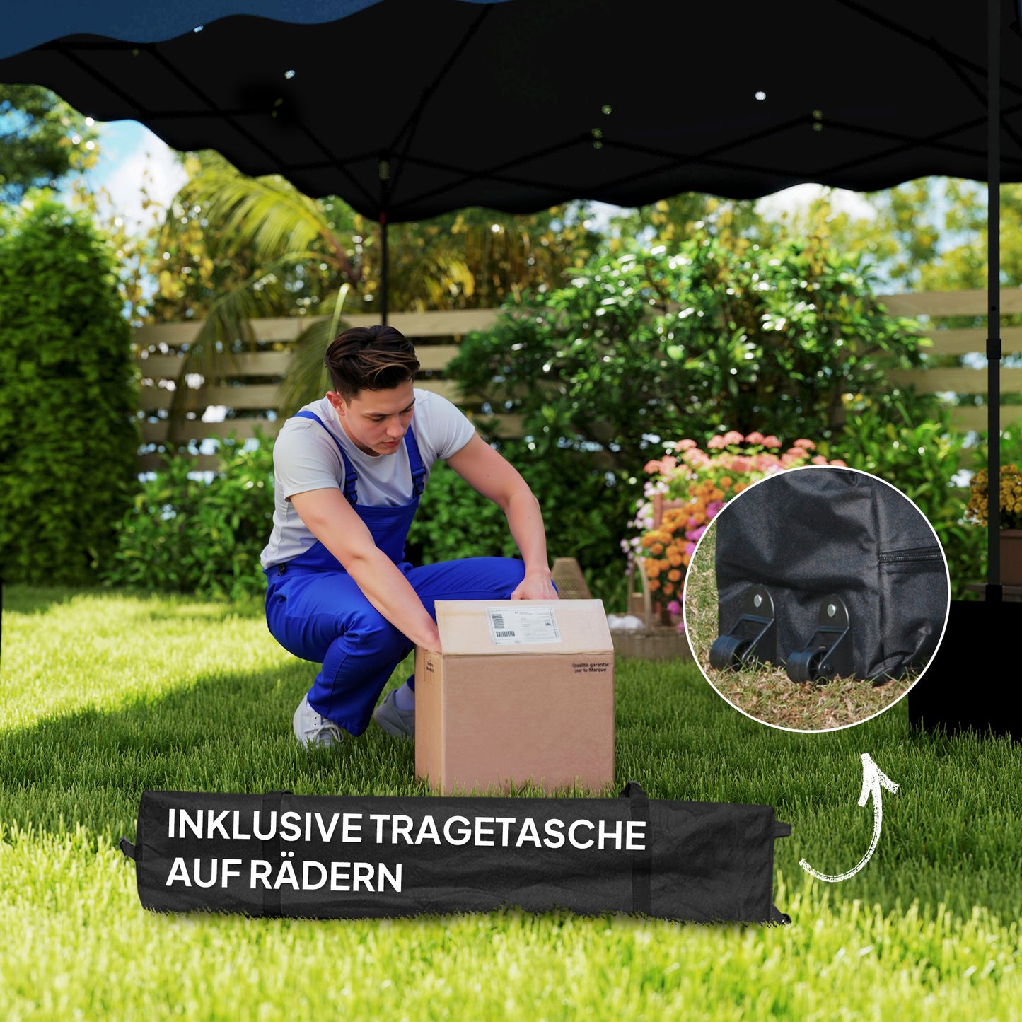 Partytent – Paviljoen – Feesttent – Tuinent – Vouwtent – 3x3 Meter – Waterdicht Oxford Stof Met UPF50+ UV-Bescherming