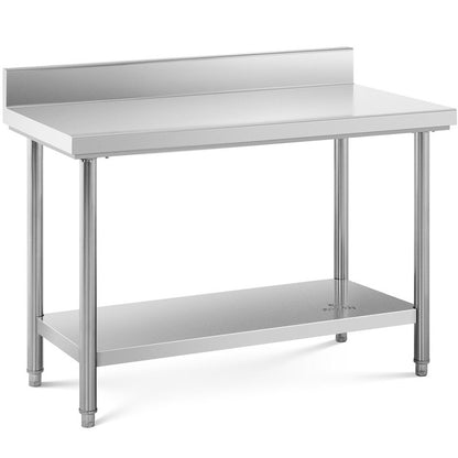 Werkbank – Werktafel – Werkbank Met Lade – Werkbank Opbergruimte – RVS Werkbank – Roestvrij Stalen Werkblad 120x60 cm – Verstelbare Pootjes & Extra Onderplank