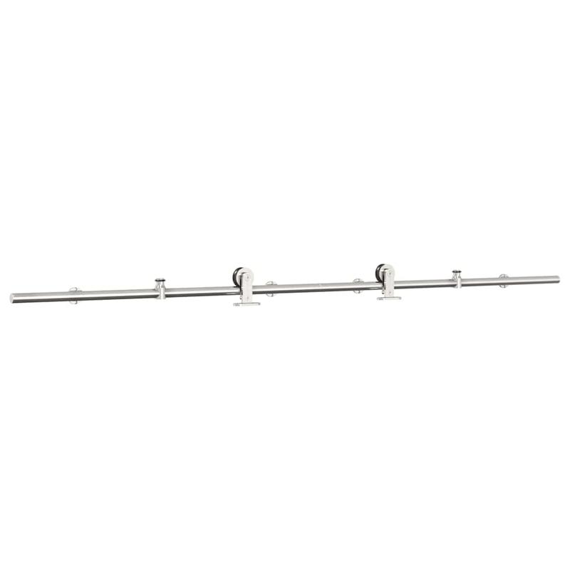 Sliding door fitting set 200cm stainless steel Silvery