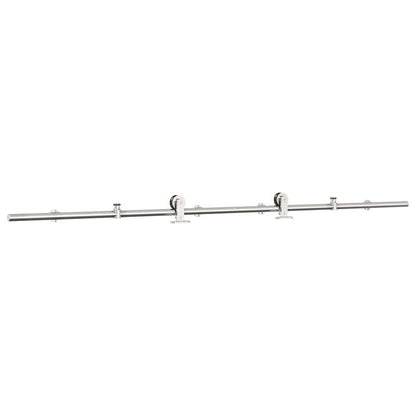 Sliding door fitting set 200cm stainless steel Silvery