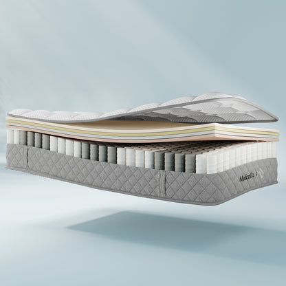 Orthopaedic Cold Foam Mattress 120x200cm with 7-Zone Pocket Spring Core, H3 Medium Firmness, 20cm Height, 4 Handles & Vacuum Packaging - Back-Friendly Support for Spinal Alignment, Pressure Relief & Optimal Relaxation, Durabl