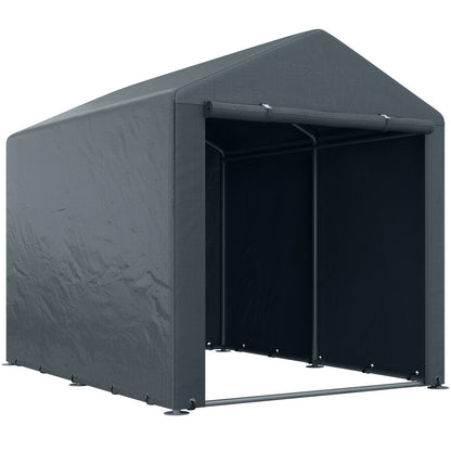 Outdoor Garage Tent – Opslagunit Buiten – Fietsenstalling – Tuinberging – Motorstalling – Waterafstotend PE-Folie – UV-Bestendig Met Ritssluiting – 1,6x2,18x1,72m