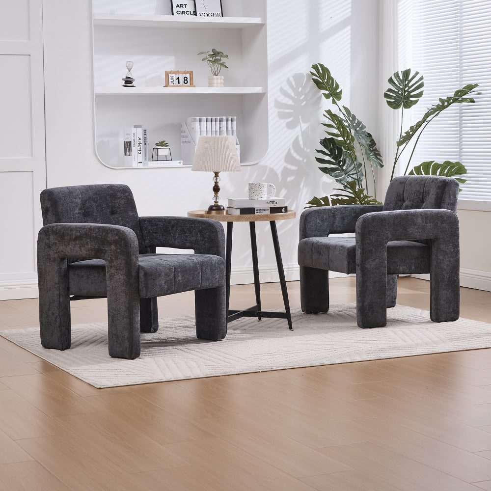Modern Minimalist Single Armchair - Upholstered Padded with Foam & Assembly, Nordic Style Chair Suitable for Living Room, Bedroom, Office - - Seating