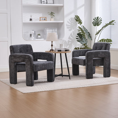 Modern Minimalist Single Armchair - Upholstered Padded with Foam & Assembly, Nordic Style Chair Suitable for Living Room, Bedroom, Office - - Seating