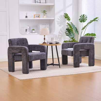 Modern Minimalist Single Armchair - Upholstered Padded with Foam & Assembly, Nordic Style Chair Suitable for Living Room, Bedroom, Office - - Seating