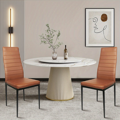 Eetkamerstoel – Stoel – Kuipstoel – Keukenstoel – Vergaderstoel – Set van 2 – Comfortabele Katoenen Bekleding – Modern Tijdloos Design – Warme Bruine Kleur