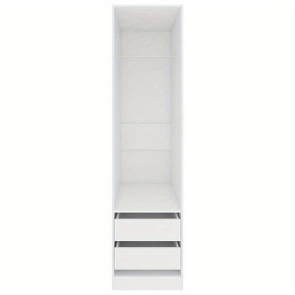 Wardrobe with Drawers 50X50X200 Cm Made of Treated Wood in White