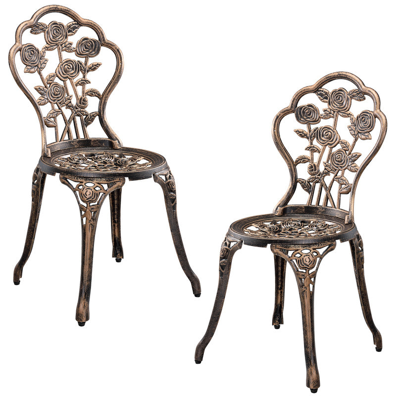 Bistro Set Wakefield Table with 2 Cast Iron Chairs in Various Colors