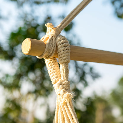 Hangstoel – Hangstoel Met Standaard – Hangmatstoel – Schommelstoel – Tuinstoel – Regenboogstrepen – Draagkracht Tot 150 kg – Zitbreedte 80 cm