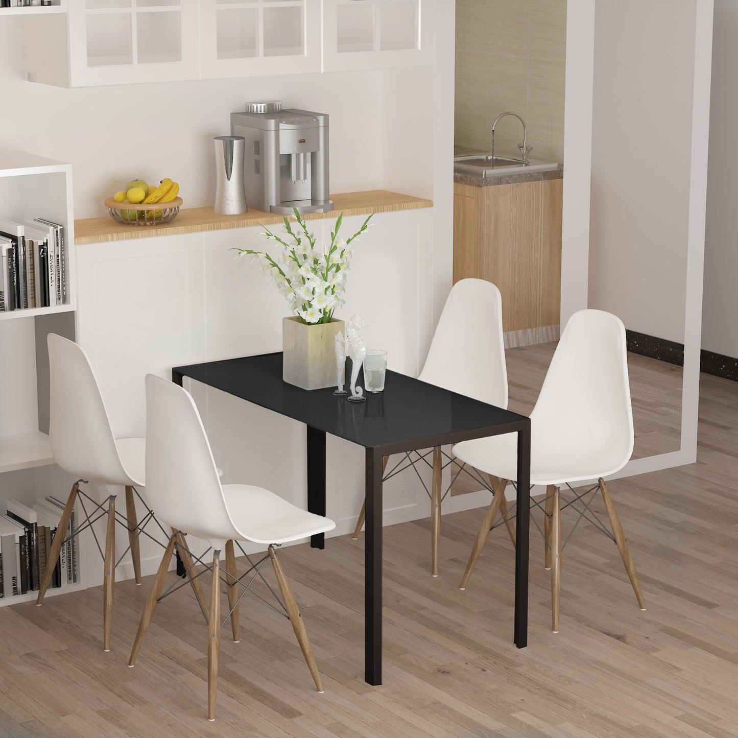 Eettafel – Tafel – Keukentafel – Eetkamertafel – Meubel – Zwart – Modern Design – 120x60x75 cm – Stevig & Onderhoudsvriendelijk