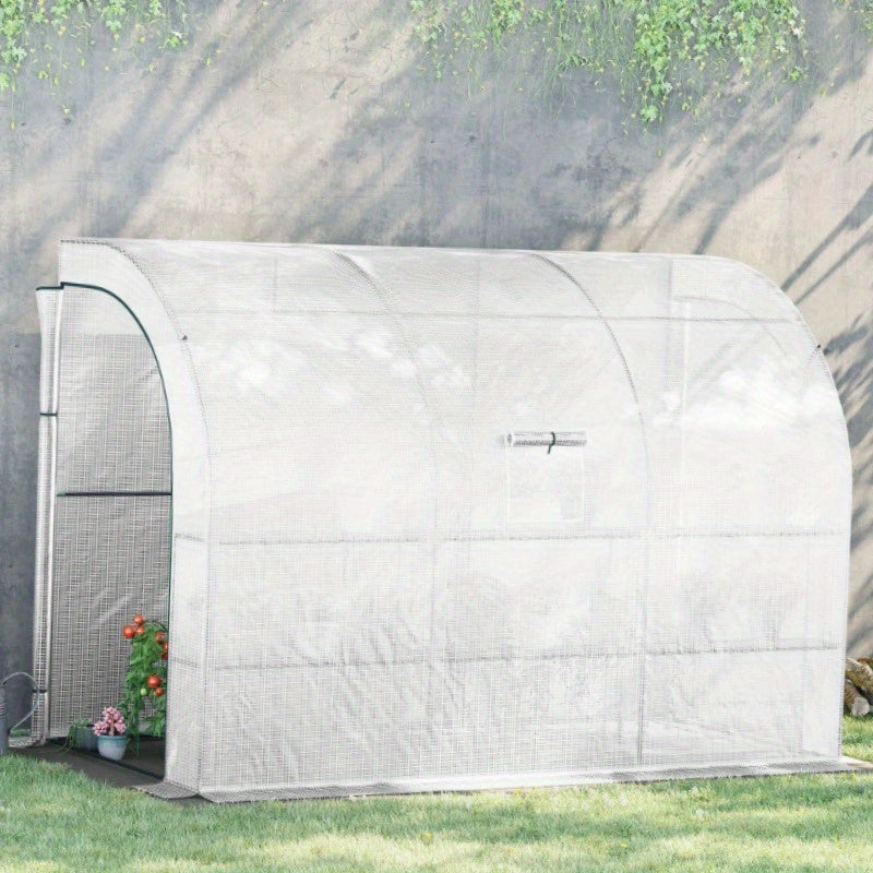 Kweektent – Growtent – Growbox – Plantenkas – Kweekkast – Stevig Stalen Frame – 300x150x213 cm – Winterbestendige Transparante Folie – Wit
