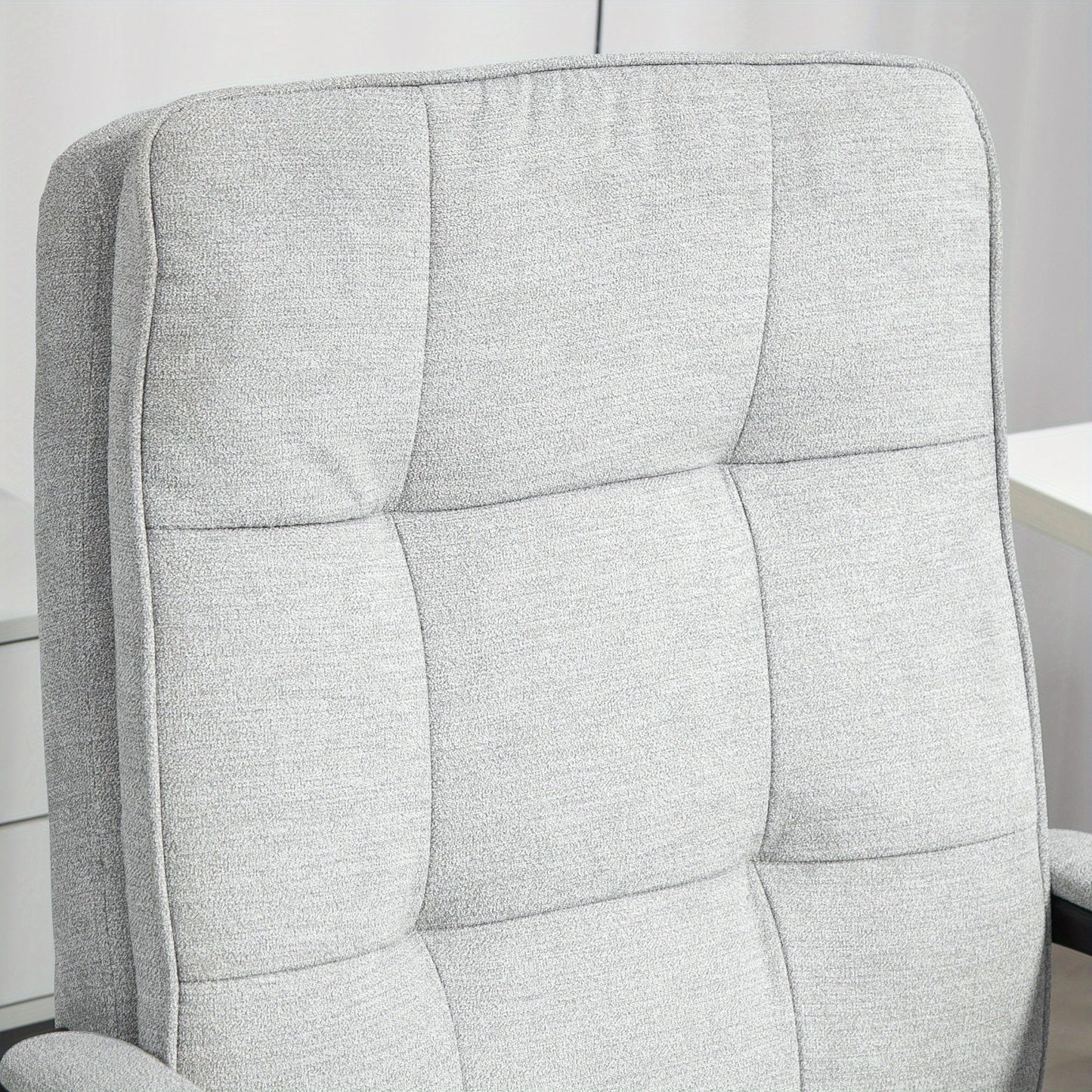 Bureaustoel – Office Chair – Draaistoel – Kantoorstoel – Bureaustoelen – Ergonomisch Design – Verstelbare Zithoogte – Rocking Functie – Wit Frame Met Grijze Bekleding