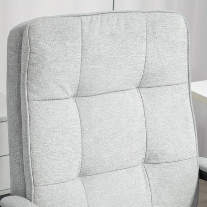 Bureaustoel – Office Chair – Draaistoel – Kantoorstoel – Bureaustoelen – Ergonomisch Design – Verstelbare Zithoogte – Rocking Functie – Wit Frame Met Grijze Bekleding