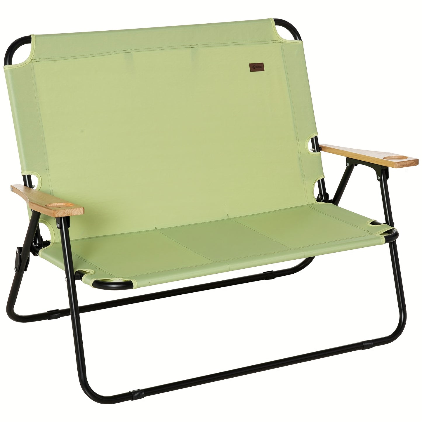 Campingstoel – Kampeerstoel – Vouwstoel – Tuinstoel – Klapstoel – 2-Zits Lichtgroen – Draagbaar Inclusief Bekerhouder – Maximaal 160 kg – Opvouwbaar 114x67x80 cm
