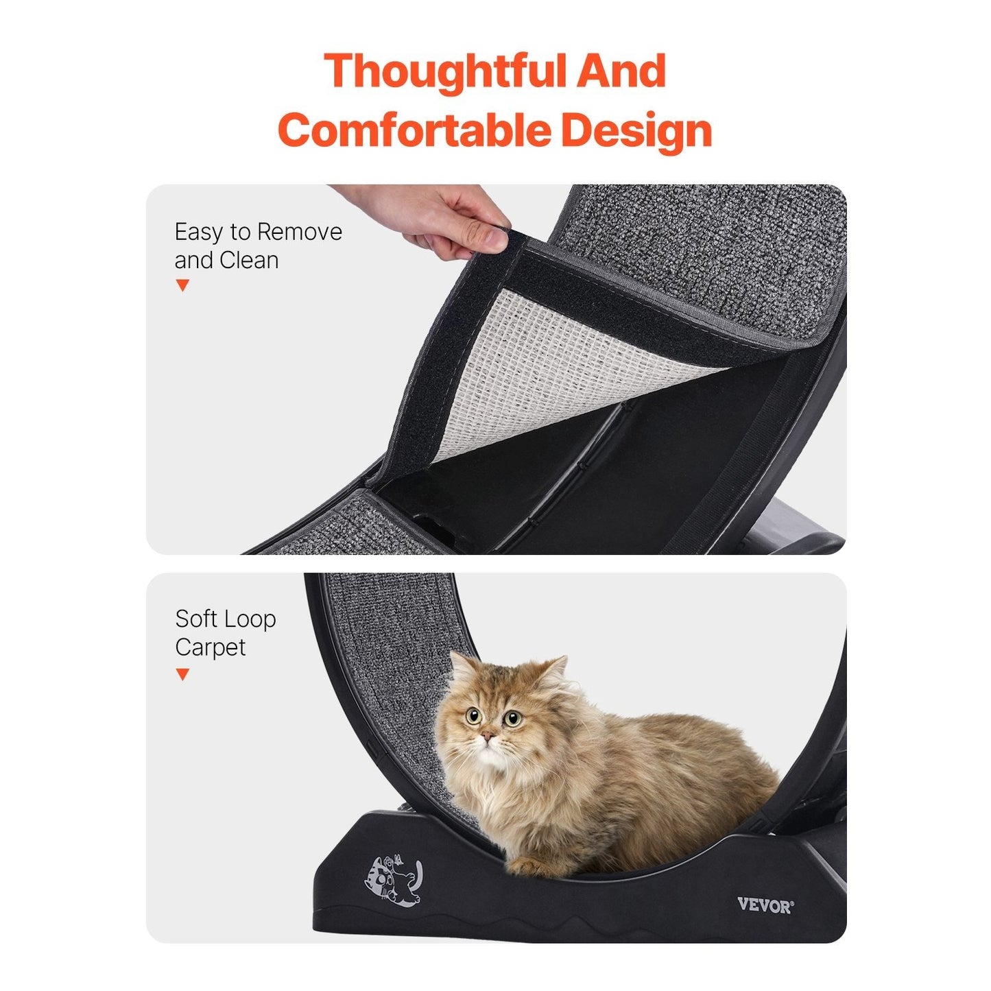 Kattenrad – Kattenspeelwiel – Kattenloopwiel – Kattenrenwiel – Katten fitness wiel – 74 cm groot – Geluidloos & Duurzaam kunststof