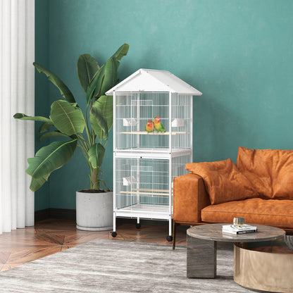 Vogelkast – Vogelkooi – Nestkast – Vogelkooi Binnen – Vogelhuis – Grote Afmetingen 78x75x168 cm – Met Wieltjes en Uitneembare Tray