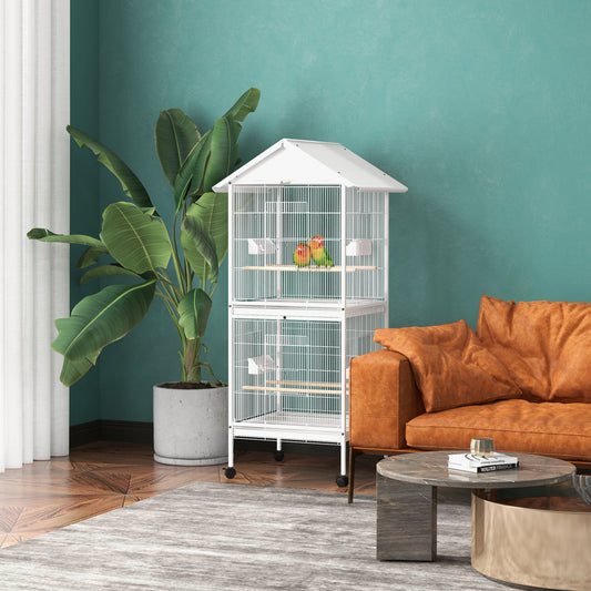 Vogelkast – Vogelkooi – Nestkast – Vogelkooi Binnen – Vogelhuis – Grote Afmetingen 78x75x168 cm – Met Wieltjes en Uitneembare Tray