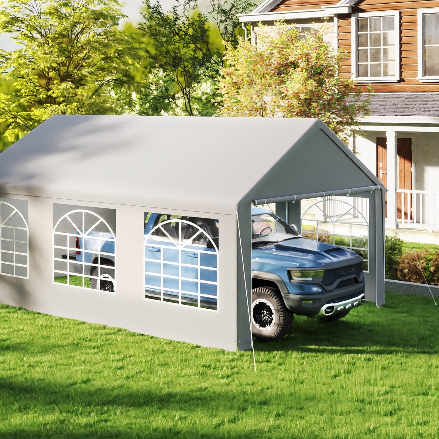 Feesttent – Partytent – Tuinpaviljoen – Paviljoen – Tuintent – Met Afneembare Zijwanden – Waterdicht – 4x6 Meter – Stevig Frame – Zonwerend
