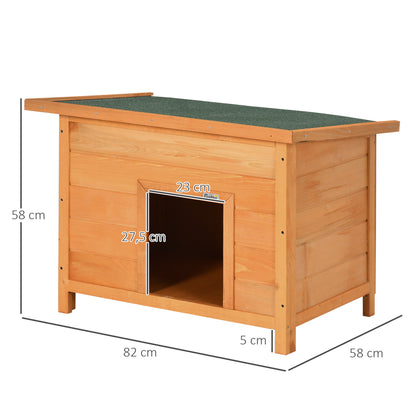 Hondenhok – Hondenhuis – Kennel – Hondenbench – Dierenhok – Houten Met Opening Dak – Weerbestendig Bitumendak – 85x58x58 cm – Grenenhout Pre-Oiled