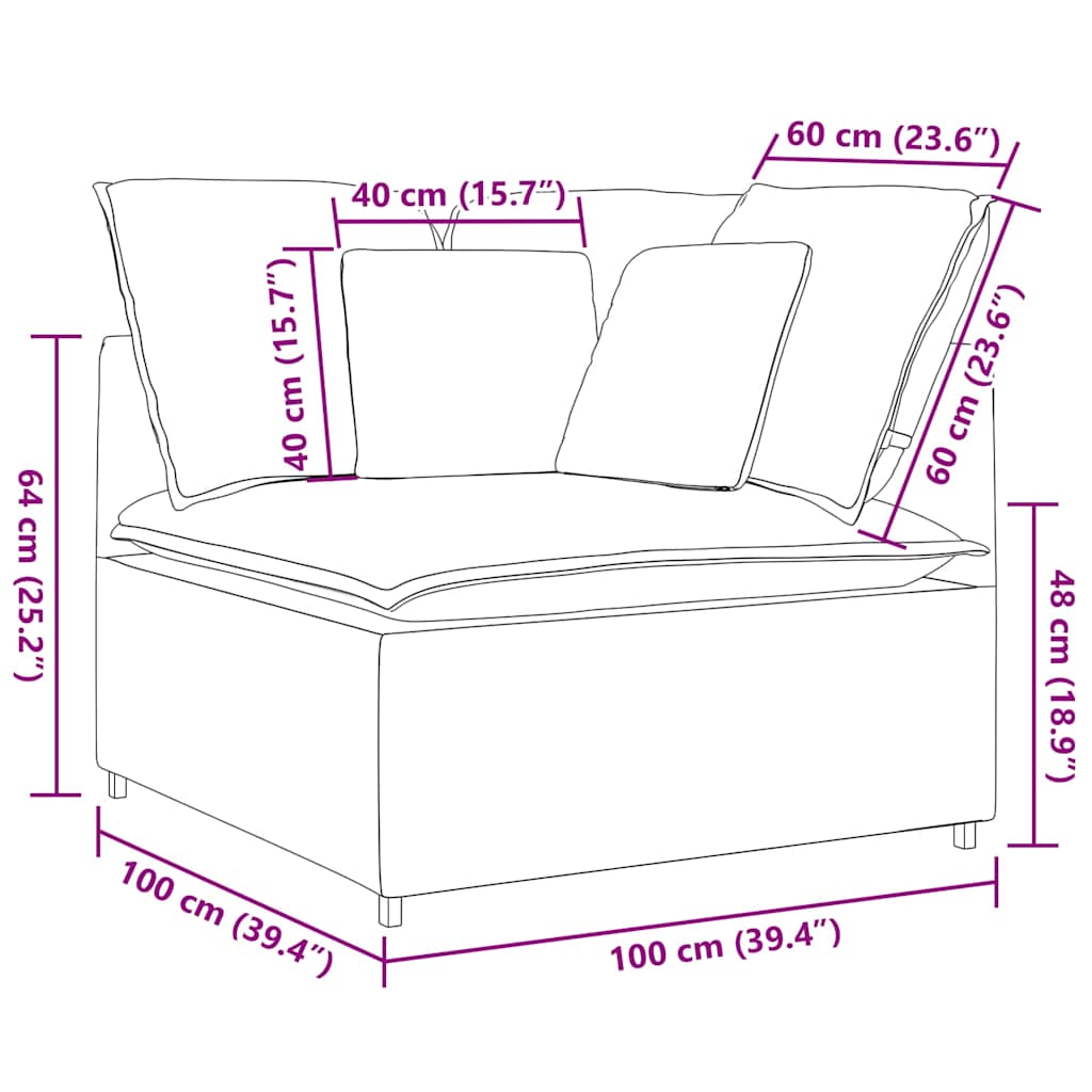 Modulaire Bank – Modulair Sofa – Hoekbank – Loungeset – Zitbank – Corduroy Stof – Stevig Metalen Frame – Grijsgroen