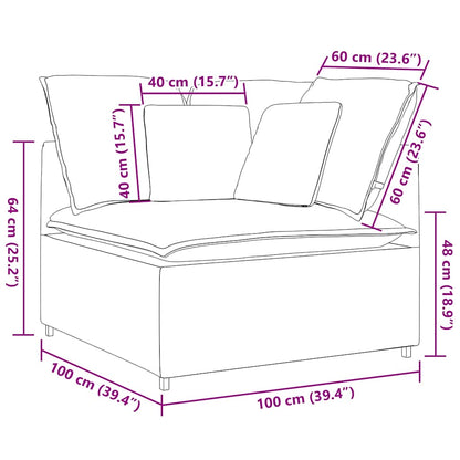 Modulaire Bank – Modulair Sofa – Hoekbank – Loungeset – Zitbank – Corduroy Stof – Stevig Metalen Frame – Grijsgroen