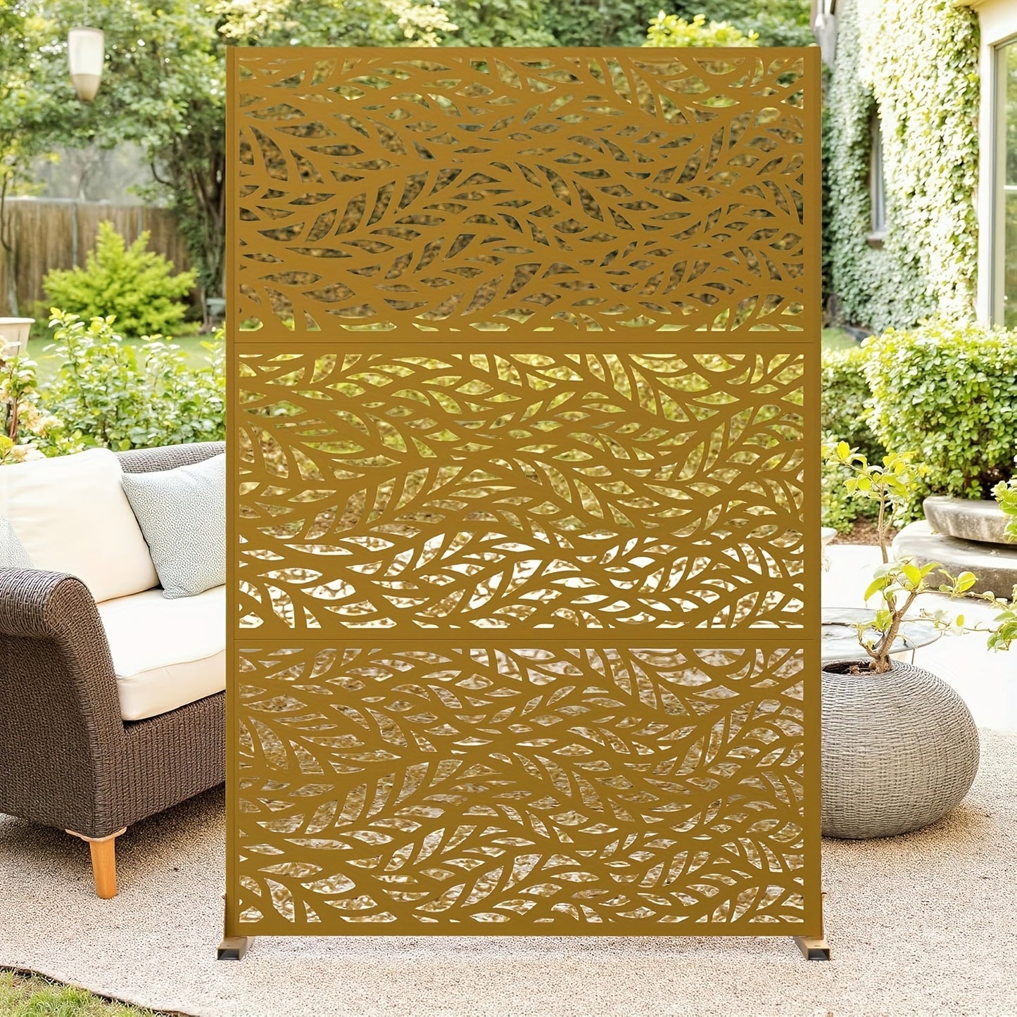 Metalen Privacy Scherm – Tuinscherm – Balkon Afzetting – Terras Scheidingswand – Buiten Scherm – 182,88 cm Hoog – 3 Panelen Flexibel