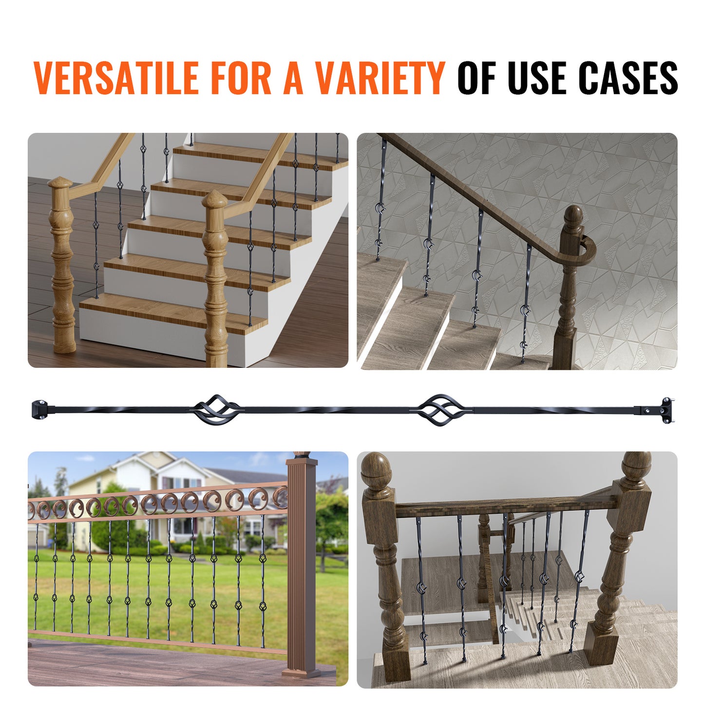 Stalen Balusters – Trapspijlen – Leuningpalen – Balustrade Spijlen – Trapleuningen – Gegalvaniseerd Staal – Set van 10 – Dubbel Mandje Design – Eenvoudig Af te Korten