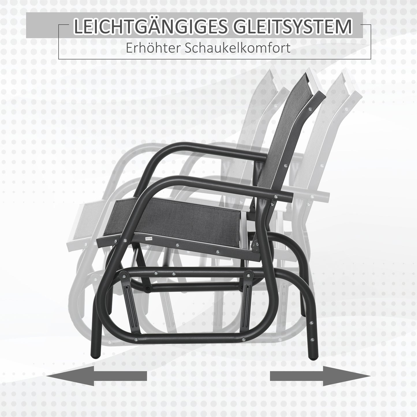 Tuinschommelbank – Tuinbank – Schommelstoel – Tuinmeubel – Loungestoel – Metalen Frame – Ademend Mesh – 2 Personen – Draagvermogen 200 kg