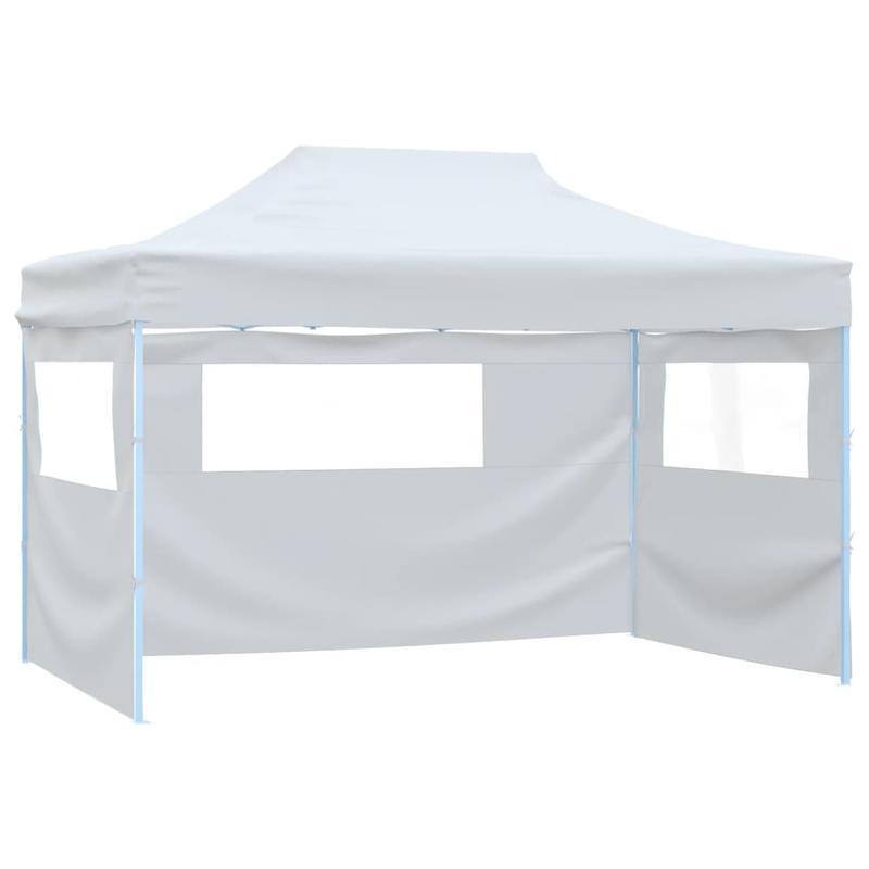 Partytent met 3 zijwanden inklapbaar 3x4m staal wit, Camping Shelter, Wedding Canopy, Compact Design, Foldable Tent, Lightweight Material, Sturdy Construction, Popup Canopy, Instant Shelter, Event Planners, Party Hosts