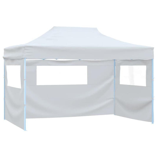 Partytent met 3 zijwanden inklapbaar 3x4m staal wit, Camping Shelter, Wedding Canopy, Compact Design, Foldable Tent, Lightweight Material, Sturdy Construction, Popup Canopy, Instant Shelter, Event Planners, Party Hosts
