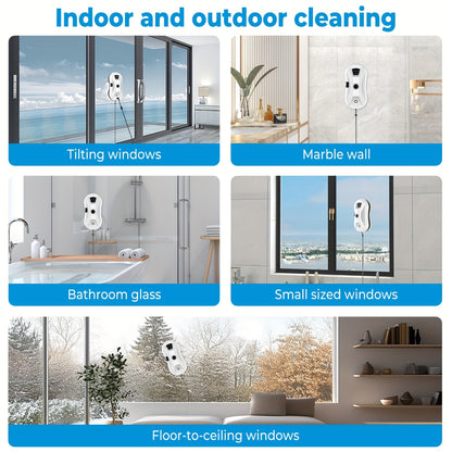 Raamrobot – Ramenwasser – Ruitenreiniger – Raamwisser – Window Cleaner – Krachtige Zuigkracht 5600Pa – Automatische Waterverneveling Met Afstandsbediening