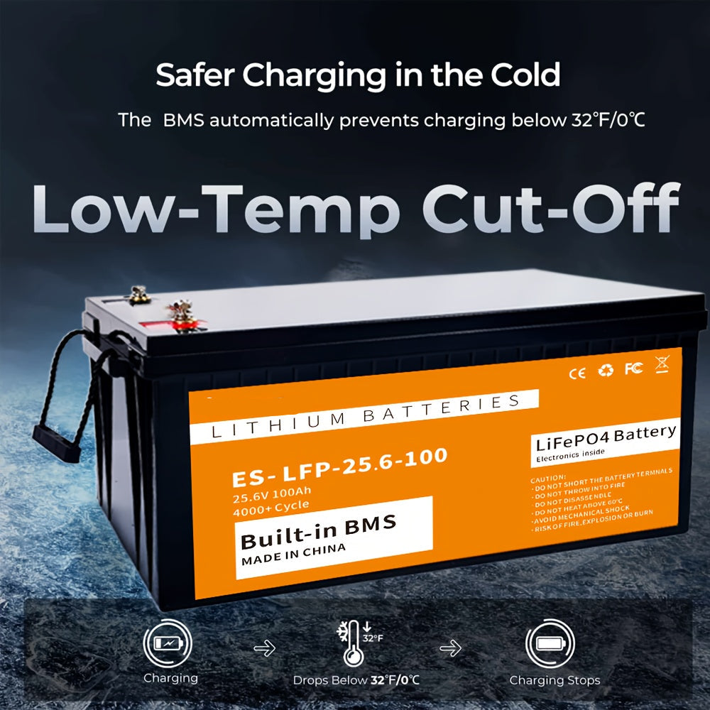LiFePO4 Accu – 24V Accu – Camper Accu – Boot Accu – Zonnepaneel Accu – 100Ah Capaciteit – Ingebouwd BMS