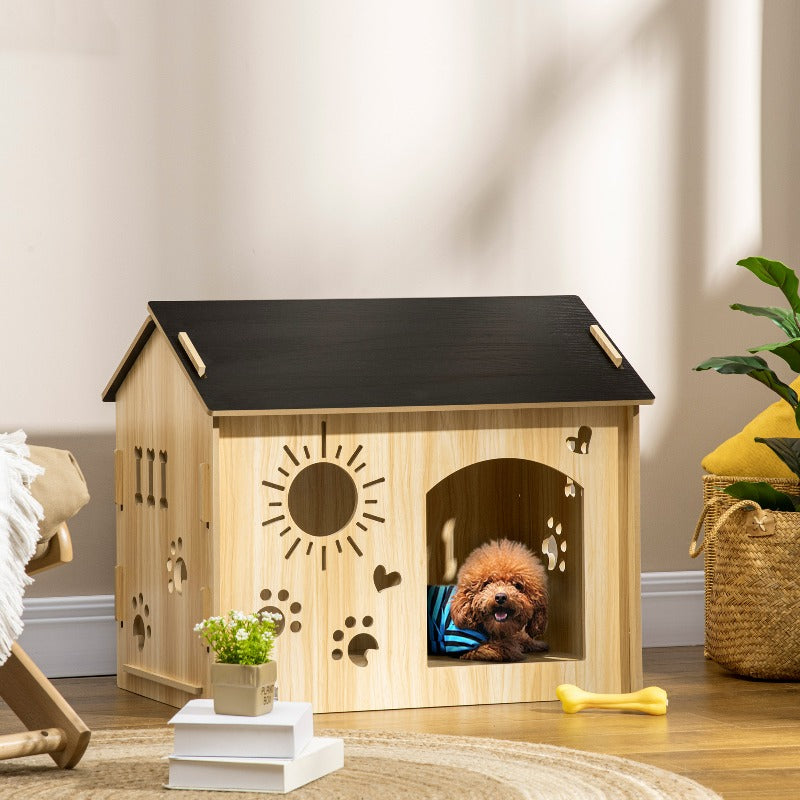 Houten Hondenhok – Hondenhuis – Huisdier Shelter – Buitenkennel – Dierenhok – Groot Formaat – Verhoogde Vloer & Weerbestendig Dak – Geschikt Voor Kleine En Grote Honden