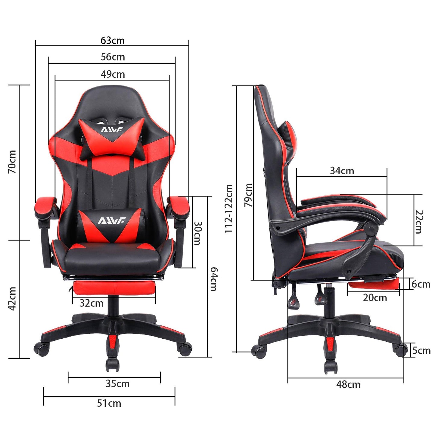 Office Chair, Gaming Chair, Gaming Chair, Ergonomic Gamer Chair with Footrest, Headrest,Lumbar Cushion, Padded Gaming Chair, Swivel Chair
