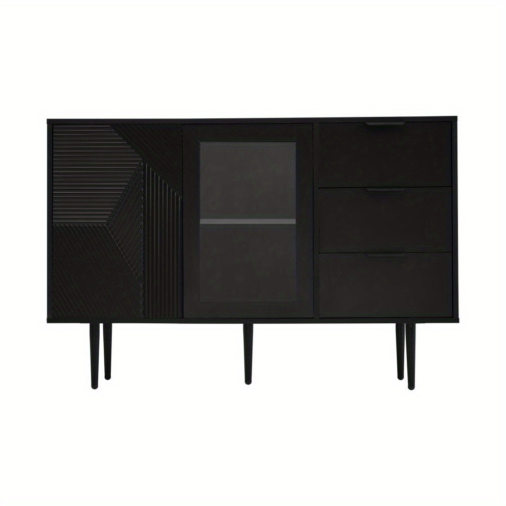 Kast – Opbergkast – Ladekast – Dressoir – Vloerkast – Modern Design – Duurzaam Spaanplaat & Hout – 2 Lades & Open Planken